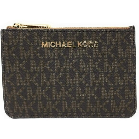 Michael Kors Jet Set Travel Small Leather Top Zip Coin Pouch With ID NWT - Picture 1 of 6